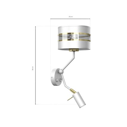 Sienas lampa ULTIMO 1xE27/40W/230V + 1xGU10/MR11/7W balta