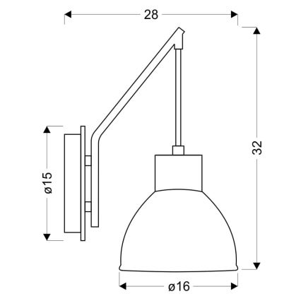 Sienas lampa VARIO 1xE27/60W/230V Bērzs