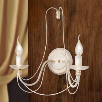 Sienas lampa VELA 2xE14/40W/230V balta/zelta/patina