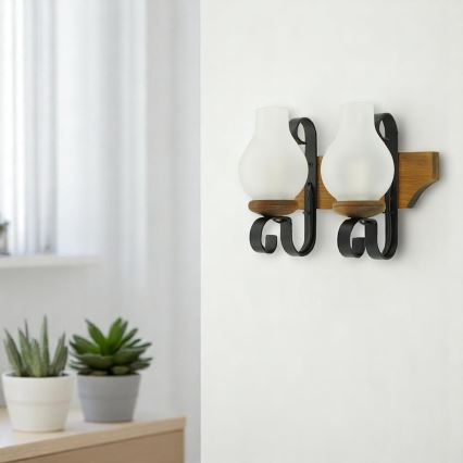 Sienas lampa VELA 2xE14/40W/230V dižskābardis - FSC sertificēts