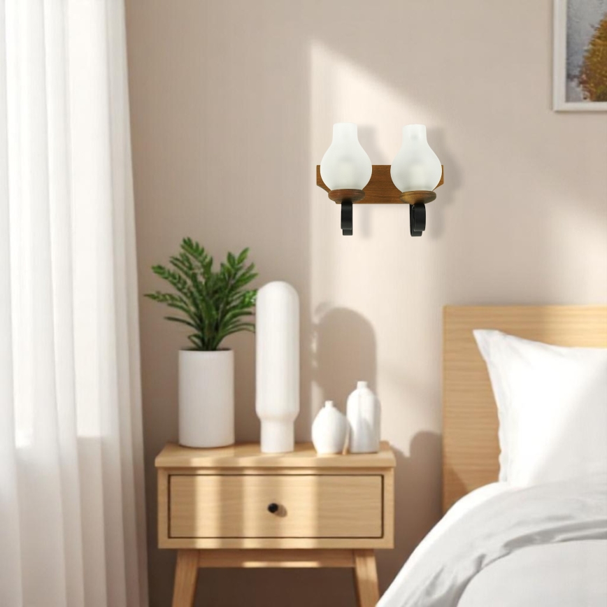 Sienas lampa VELA 2xE14/40W/230V dižskābardis - FSC sertificēts
