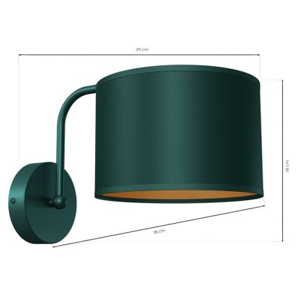 Sienas lampa VERDE 1xE27/60W/230V zaļa