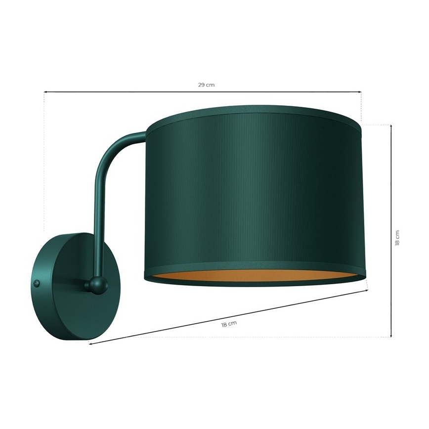 Sienas lampa VERDE 1xE27/60W/230V zaļa