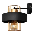 Sienas lampa VOLTA 1xE27/15W/230V 23 cm melna/zeltaina