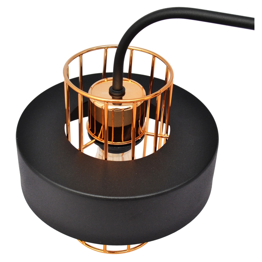 Sienas lampa VOLTA 1xE27/15W/230V 34 cm melna/zeltaina