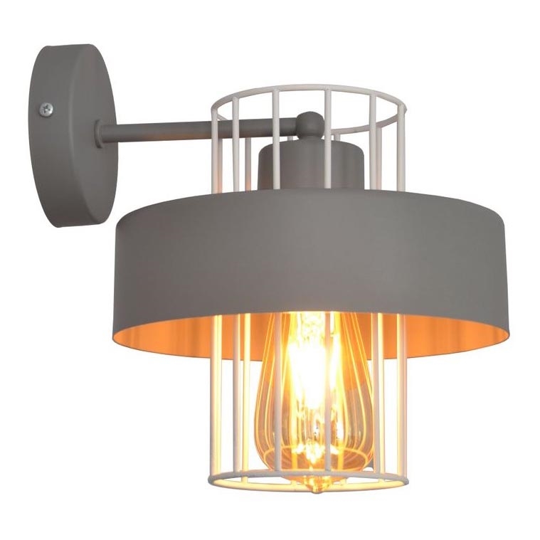Sienas lampa VOLTA 1xE27/15W/230V pelēka