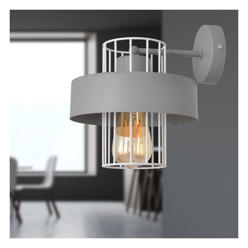 Sienas lampa VOLTA 1xE27/15W/230V pelēka