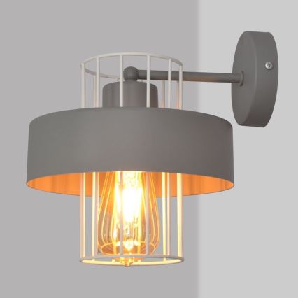 Sienas lampa VOLTA 1xE27/15W/230V pelēka