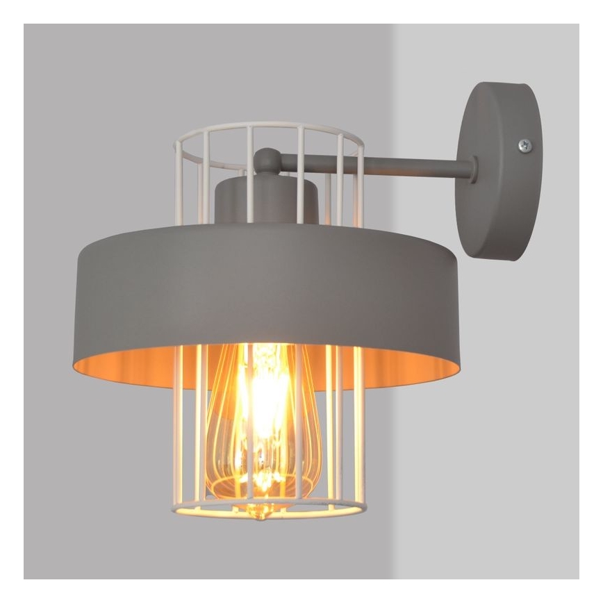 Sienas lampa VOLTA 1xE27/15W/230V pelēka