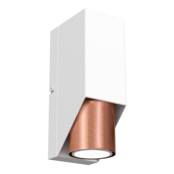 Sienas lampa WALL 1xGU10/8W/230V balta/vara