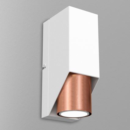 Sienas lampa WALL 1xGU10/8W/230V balta/vara