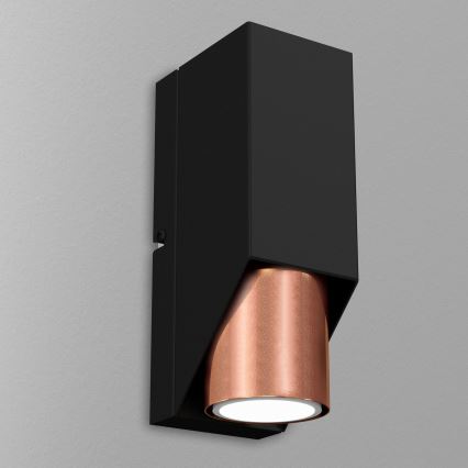 Sienas lampa WALL 1xGU10/8W/230V melna/vara