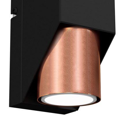 Sienas lampa WALL 1xGU10/8W/230V melna/vara