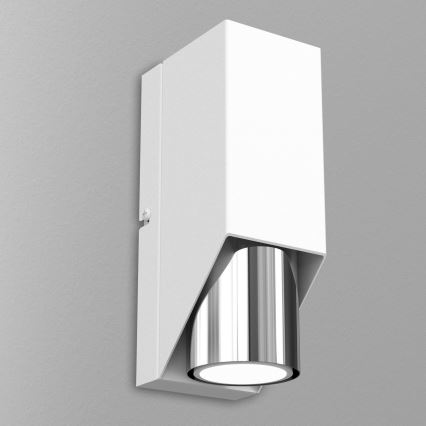 Sienas lampa WALL 1xGU10/8W/230Vbalta/spīdīgs hroms