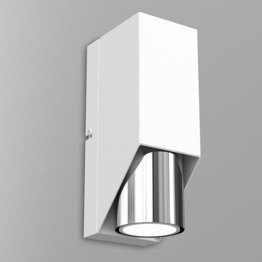 Sienas lampa WALL 1xGU10/8W/230Vbalta/spīdīgs hroms