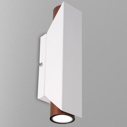 Sienas lampa WALL 2xGU10/8W/230V balta/vara