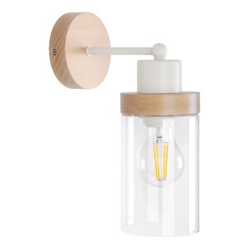 Sienas lampa WOODNEST 1xE27/15W/230V priede/krēmkrāsa