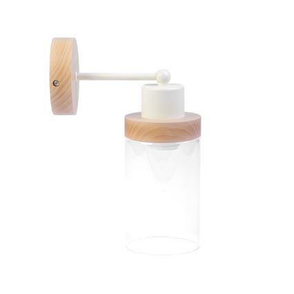 Sienas lampa WOODNEST 1xE27/15W/230V priede/krēmkrāsa