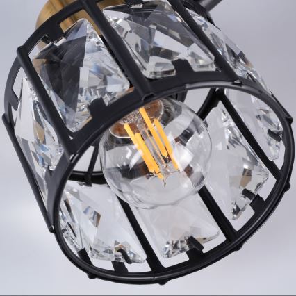 Sienas lampa ZAHARA 1xE27/10W/230V, melna