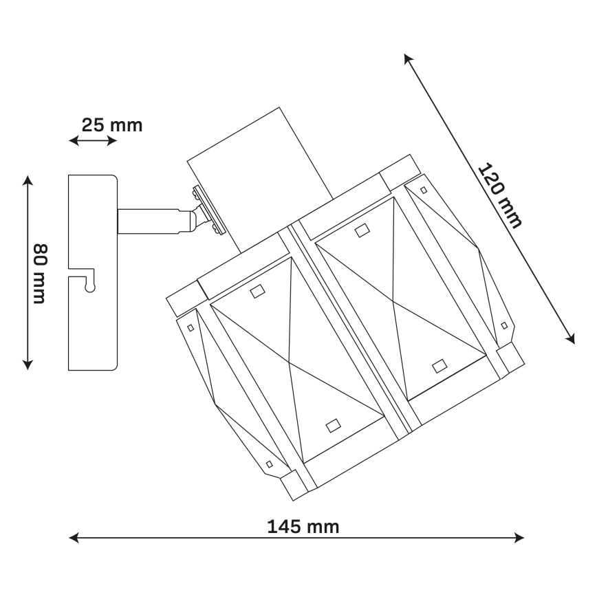 Sienas lampa ZAHARA 1xE27/10W/230V, melna