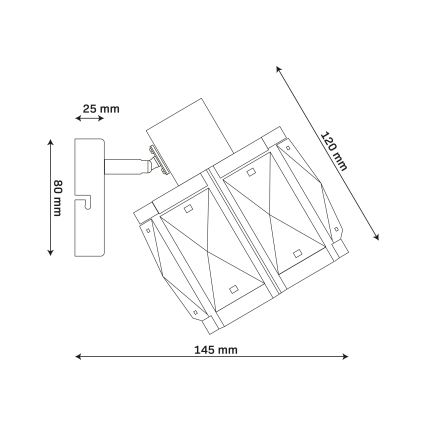 Sienas lampa ZAHARA 1xE27/10W/230V zeltaina
