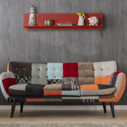 Sienas plaukts 25x120 cm sarkana