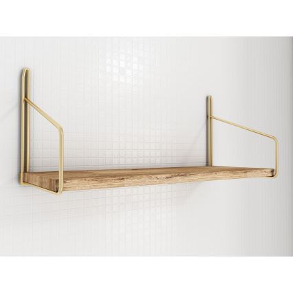 Sienas plaukts 45x16 cm ozols/zelta