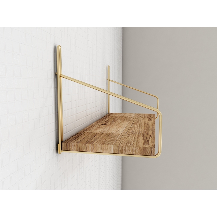 Sienas plaukts 45x16 cm ozols/zelta