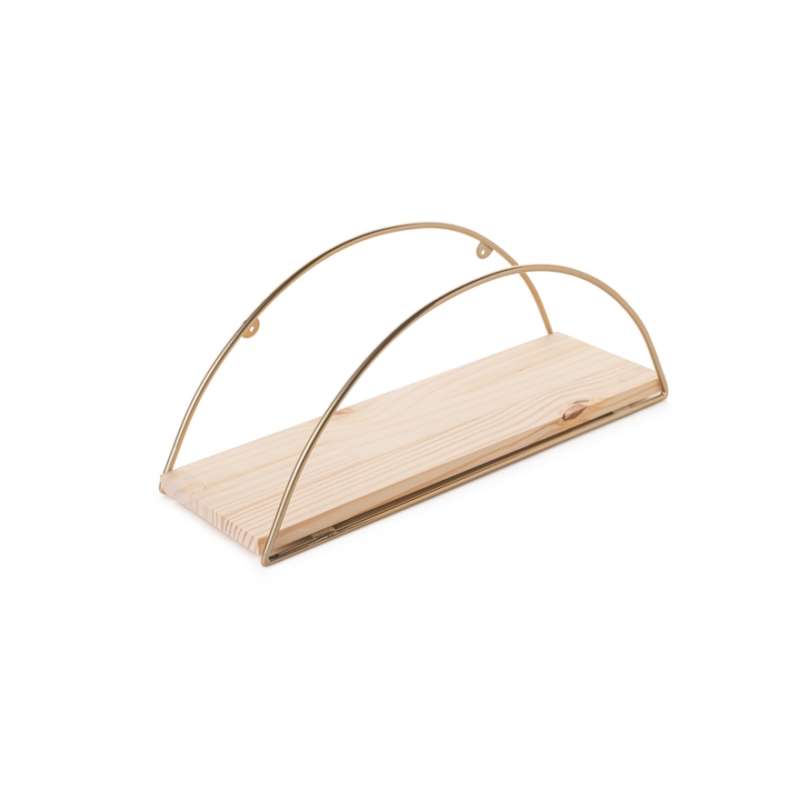 Sienas plaukts 45x18 cm ozols/zelta
