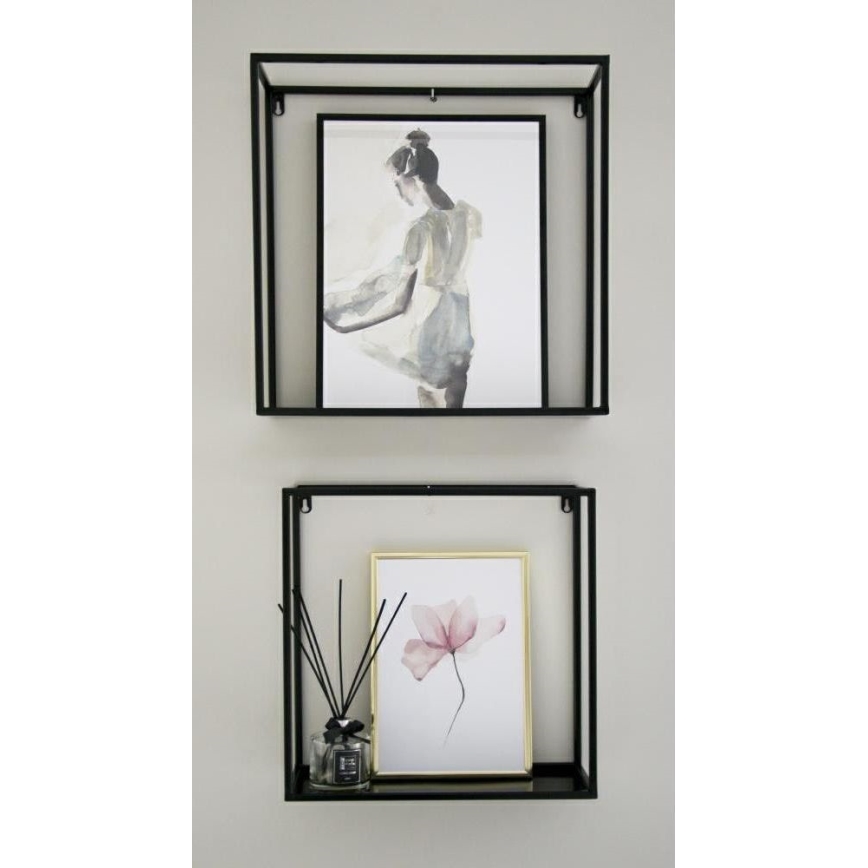 Sienas plaukts 45x45 cm melns