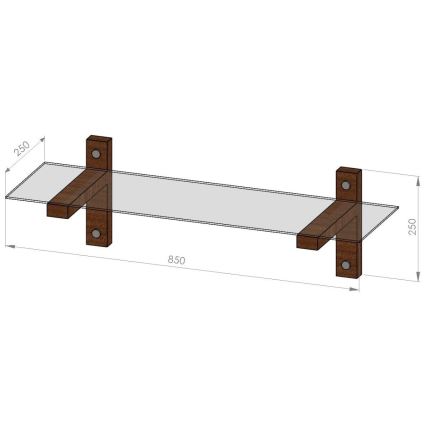 Sienas plaukts 85x25 cm priede/melna