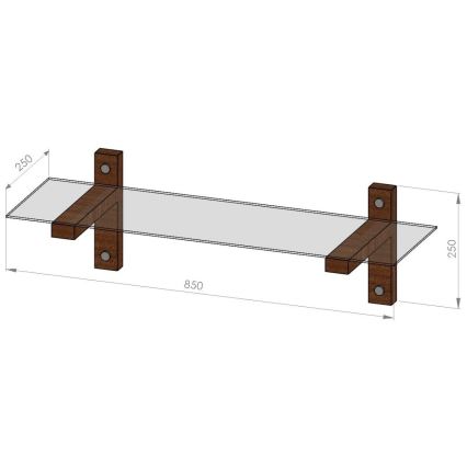 Sienas plaukts 85x25 cm priede/melna