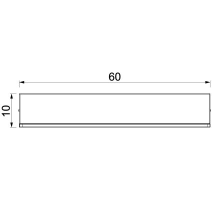 Sienas plaukts ar LED apgaismojumu SHELF 10x60 cm melna