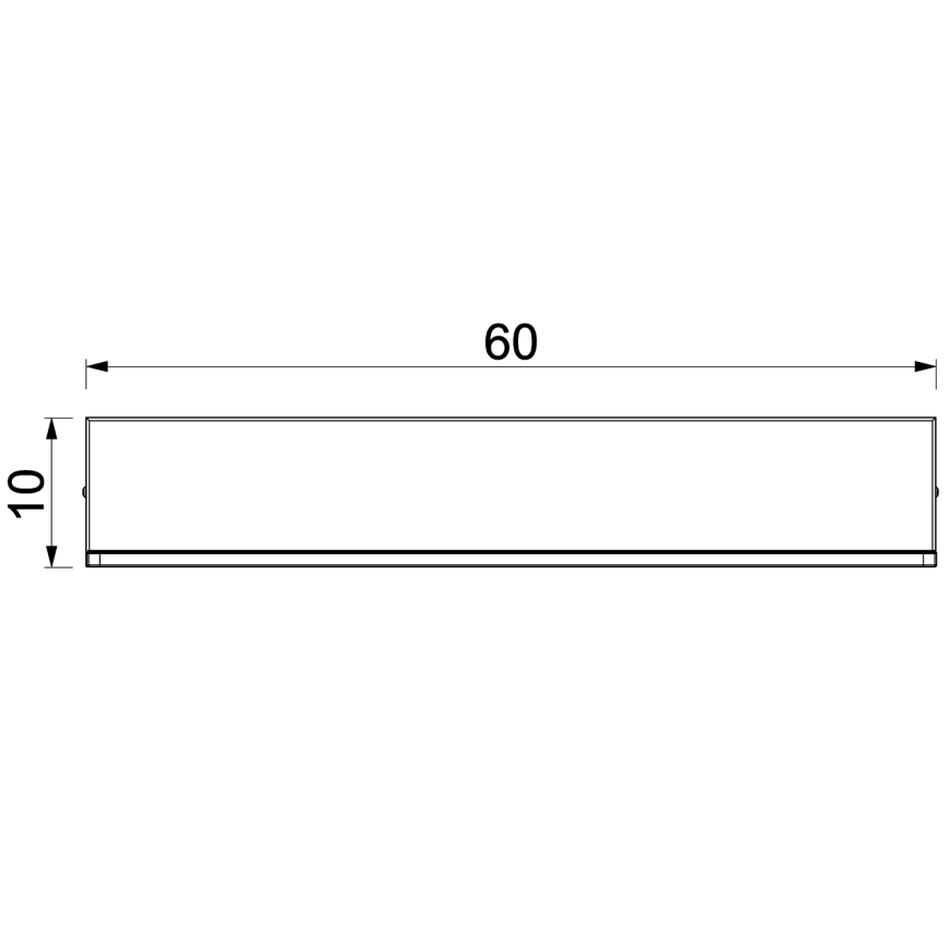 Sienas plaukts ar LED apgaismojumu SHELF 10x60 cm melna