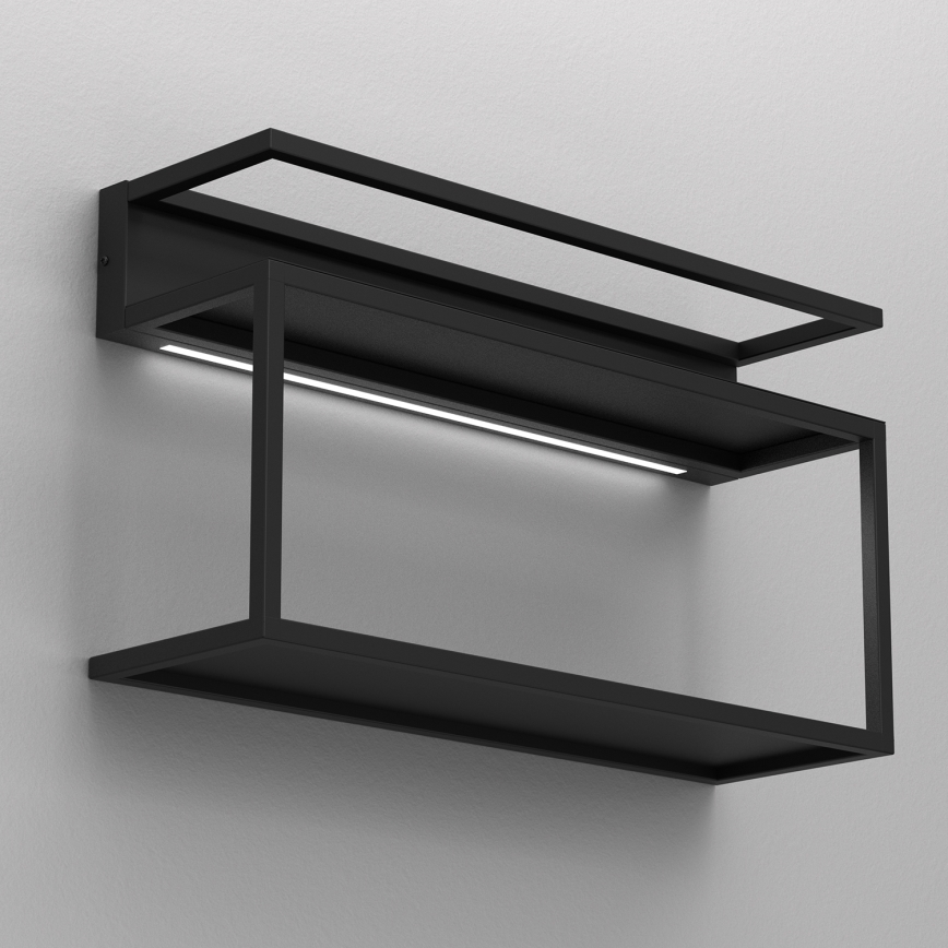 Sienas plaukts ar LED apgaismojumu SHELF 33x60 cm melna