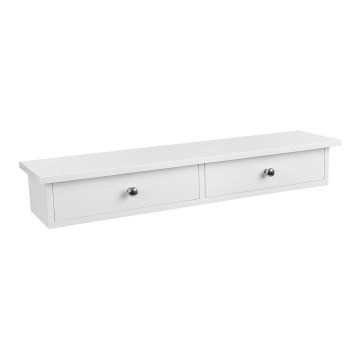 Sienas plaukts ar nodalījumiem SHELFY, balts