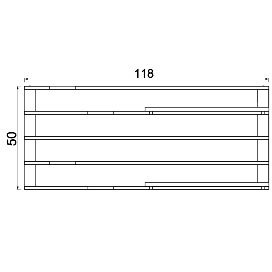 Sienas plaukts ar puķu podiem un LED apgaismojums SHELF 50x118 cm melna/priede