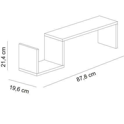 Sienas plaukts BIENCE 21,4x87,8 cm balts