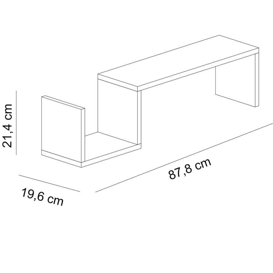Sienas plaukts BIENCE 21,4x87,8 cm balts