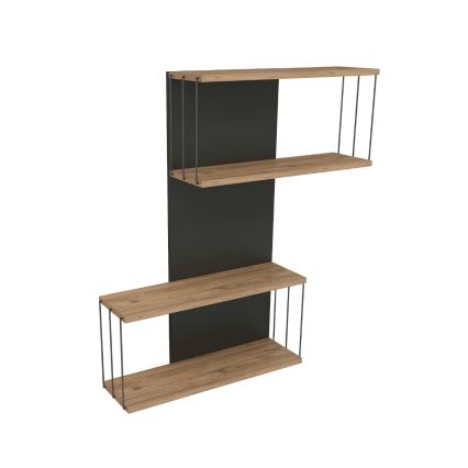 Sienas plaukts DESTAN 65x96x19 cm antracīts/brūns