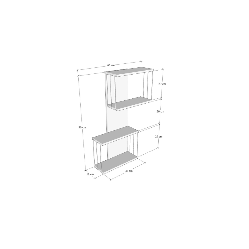 Sienas plaukts DESTAN 65x96x19 cm antracīts/brūns