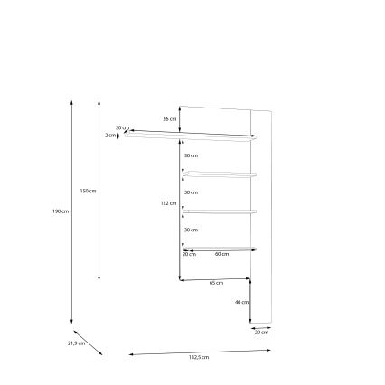 Sienas plaukts INAR, ozols/brūns