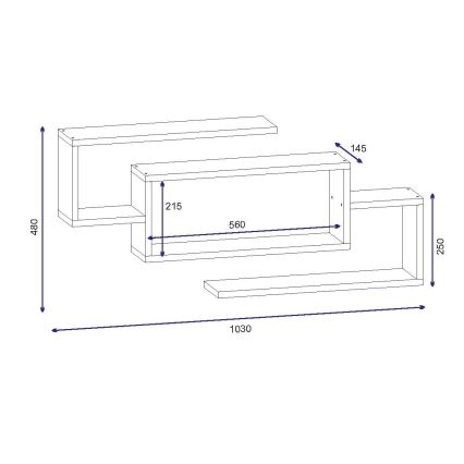 Sienas plaukts JANISON 48x103 cm balts