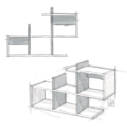 Sienas plaukts LAGOMOOD 59,6x97,2 cm balts/bēšs