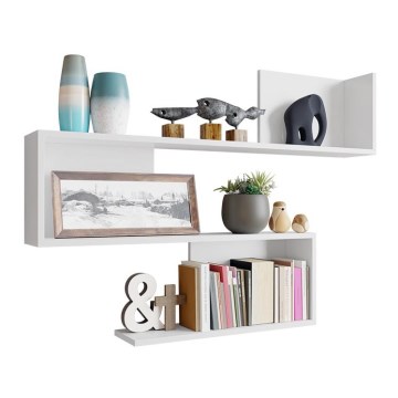 Sienas plaukts MANUNIA 110x80x15 cm balts