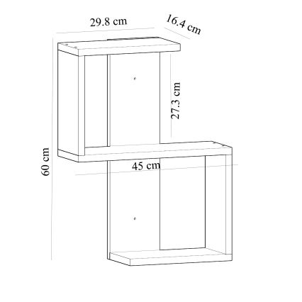 Sienas plaukts OCTA 60x45 cm balts