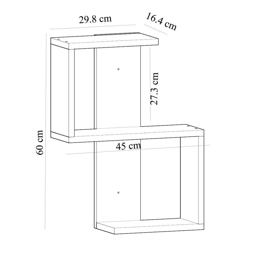 Sienas plaukts OCTA 60x45 cm balts