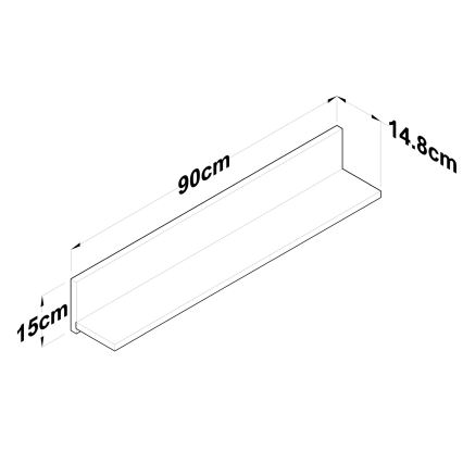 Sienas plaukts RANI 90x15 cm brūna