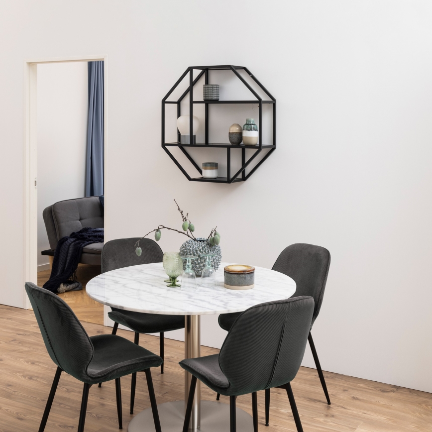 Sienas plaukts SARON 77x77 cm melns