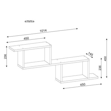 Sienas plaukts SELENE 45x101,4 cm balts